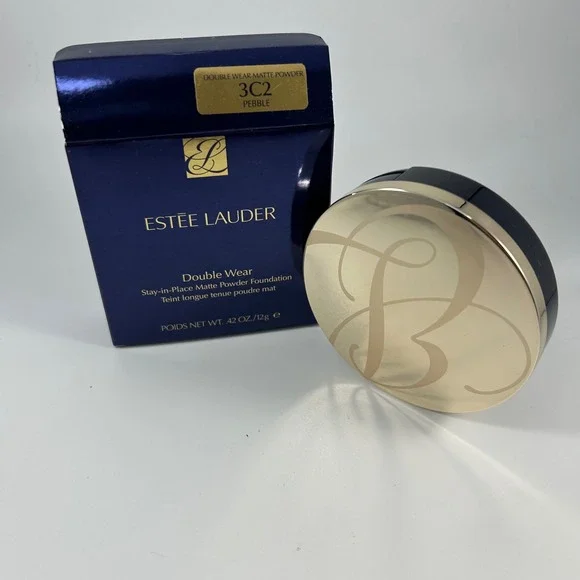 Estee Lauder Double Wear Matte Powder Foundation 3C2 Pebble Discontinued - Picture 3 of 5